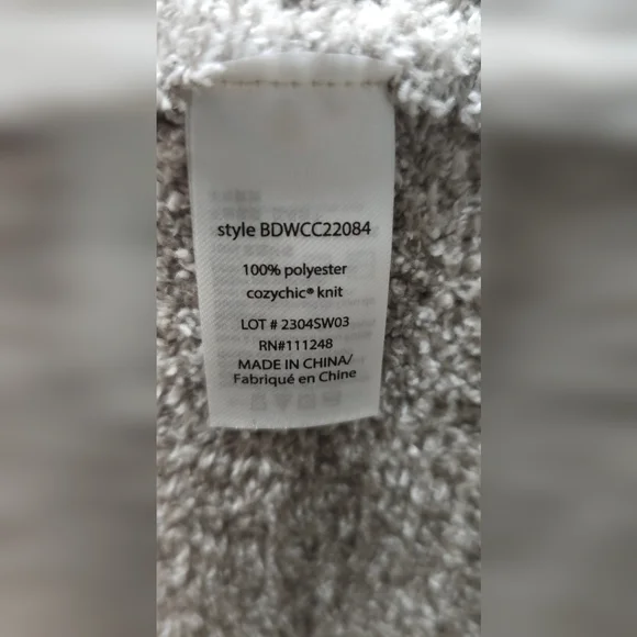 Barefoot Dreams CozyChic Heathered Ombre Robe Almond XL $182 New NWT pockets